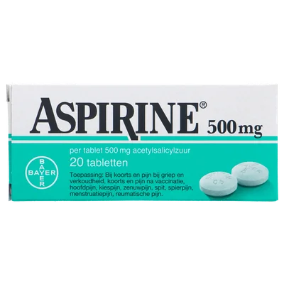 Aspirine 500 mg tabletten, 20 stuks