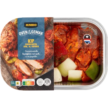 Jumbo Oven & Gemak Kip Ovenschotel Spek, Ui en Paprika 500 g