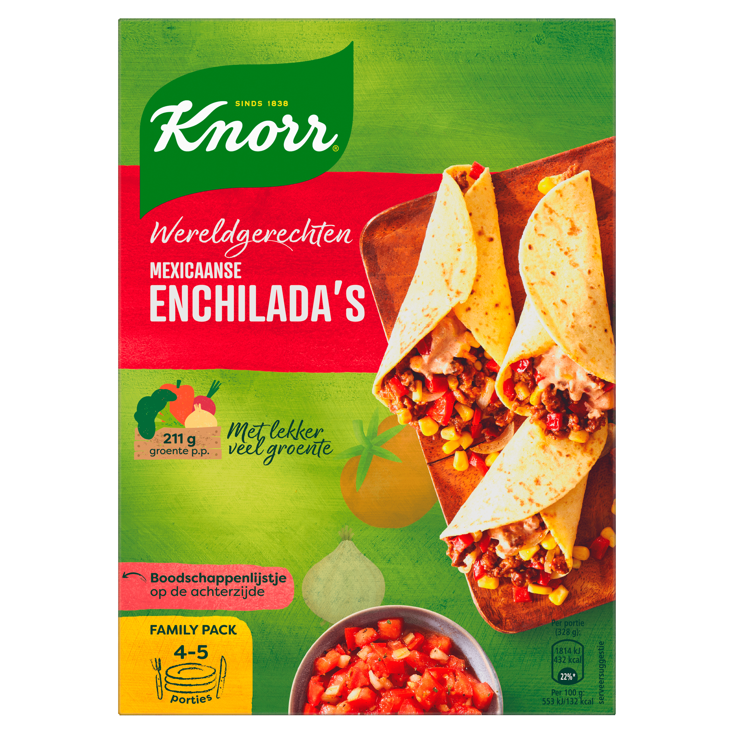 Knorr Wereldgerechten Maaltijdpakket Mexicaanse Enchilada's XXL 328 g