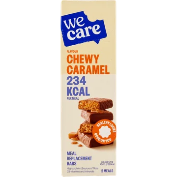 WeCare Flavour Chewy Caramel Meal Replacement Bars 2 x 60 g