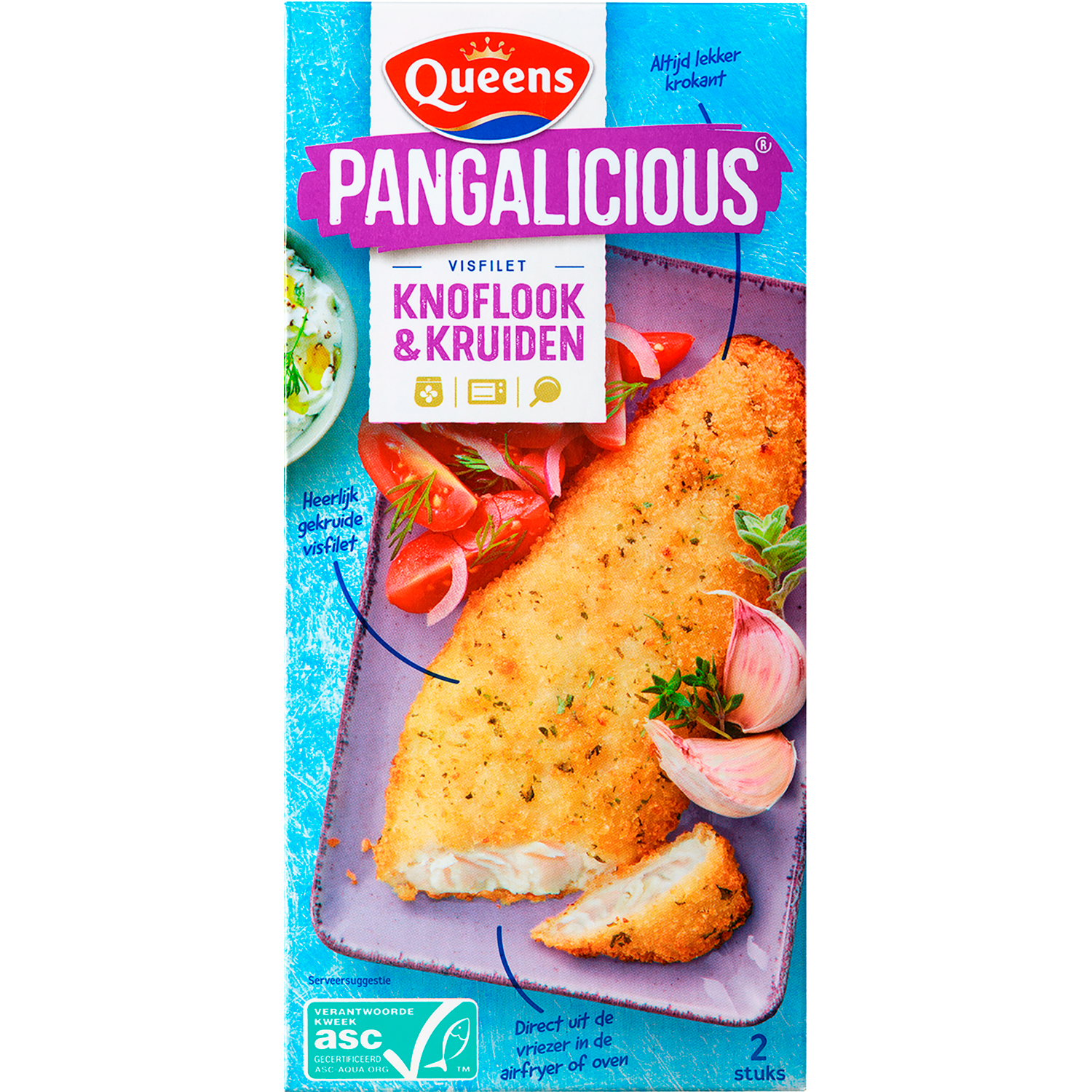 Queens Pangalicious Knoflook & Kruiden 2 stuks 250 g
