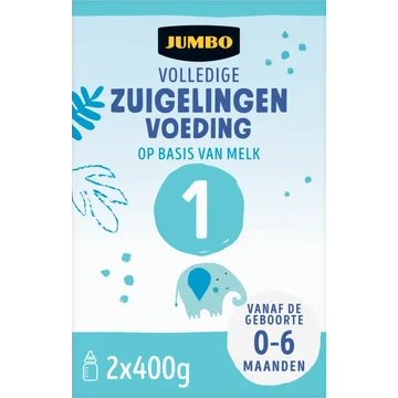 Jumbo 1 Volledige Zuigelingenvoeding 0-6 Maanden 2 x 400 g