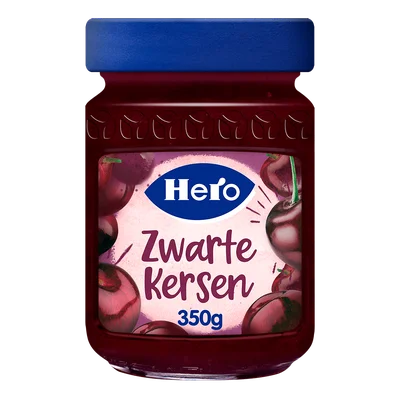 Hero Fruitspread Zwarte Kersen 350g
