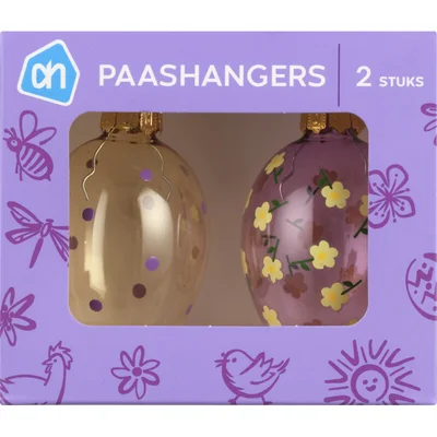 AH Paashangers glas set stip