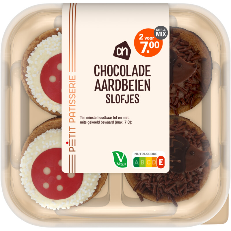 AH Chocolade aardbeien slofjes