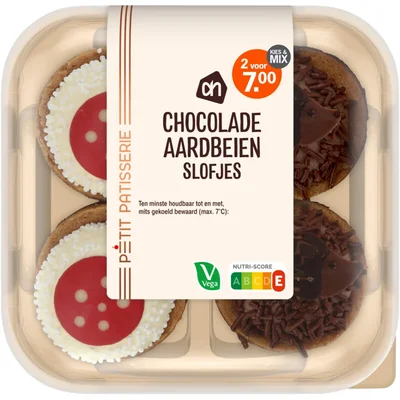 AH Chocolade aardbeien slofjes