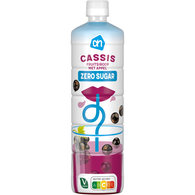 AH Siroop cassis 0% suiker toegevoegd