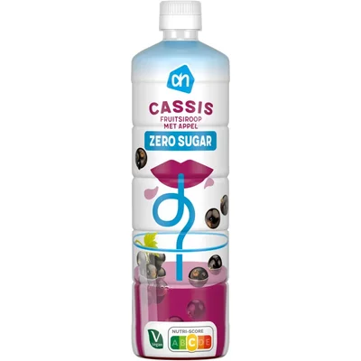 AH Siroop cassis 0% suiker toegevoegd