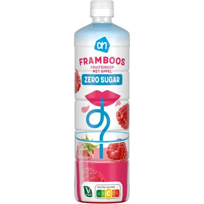 AH Siroop framboos 0% suiker toegevoegd