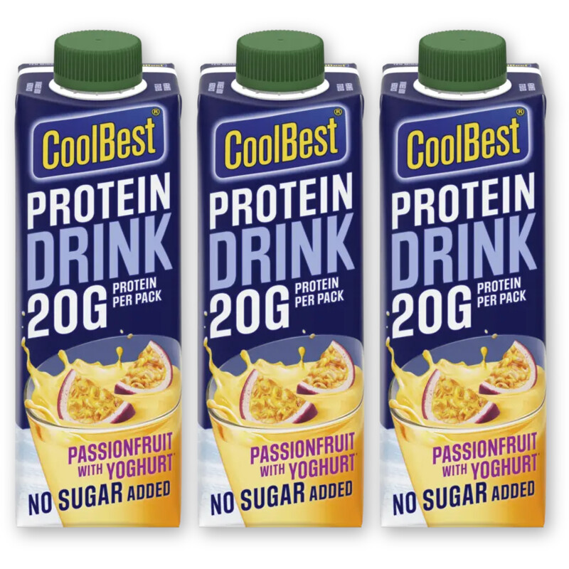 CoolBest Protein drink passionfruit 3-pack