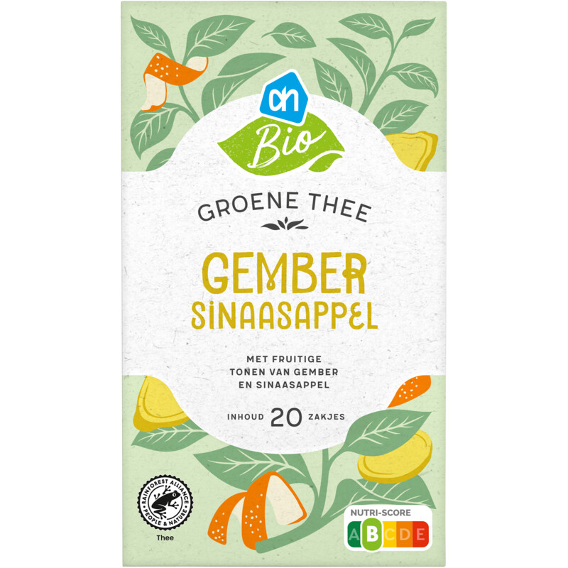 AH Biologisch Groene thee gember sinaasappel