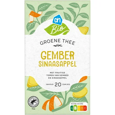 AH Biologisch Groene thee gember sinaasappel