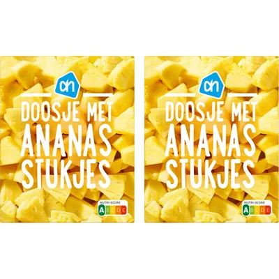 AH Doosje met ananas stukjes 2-pack