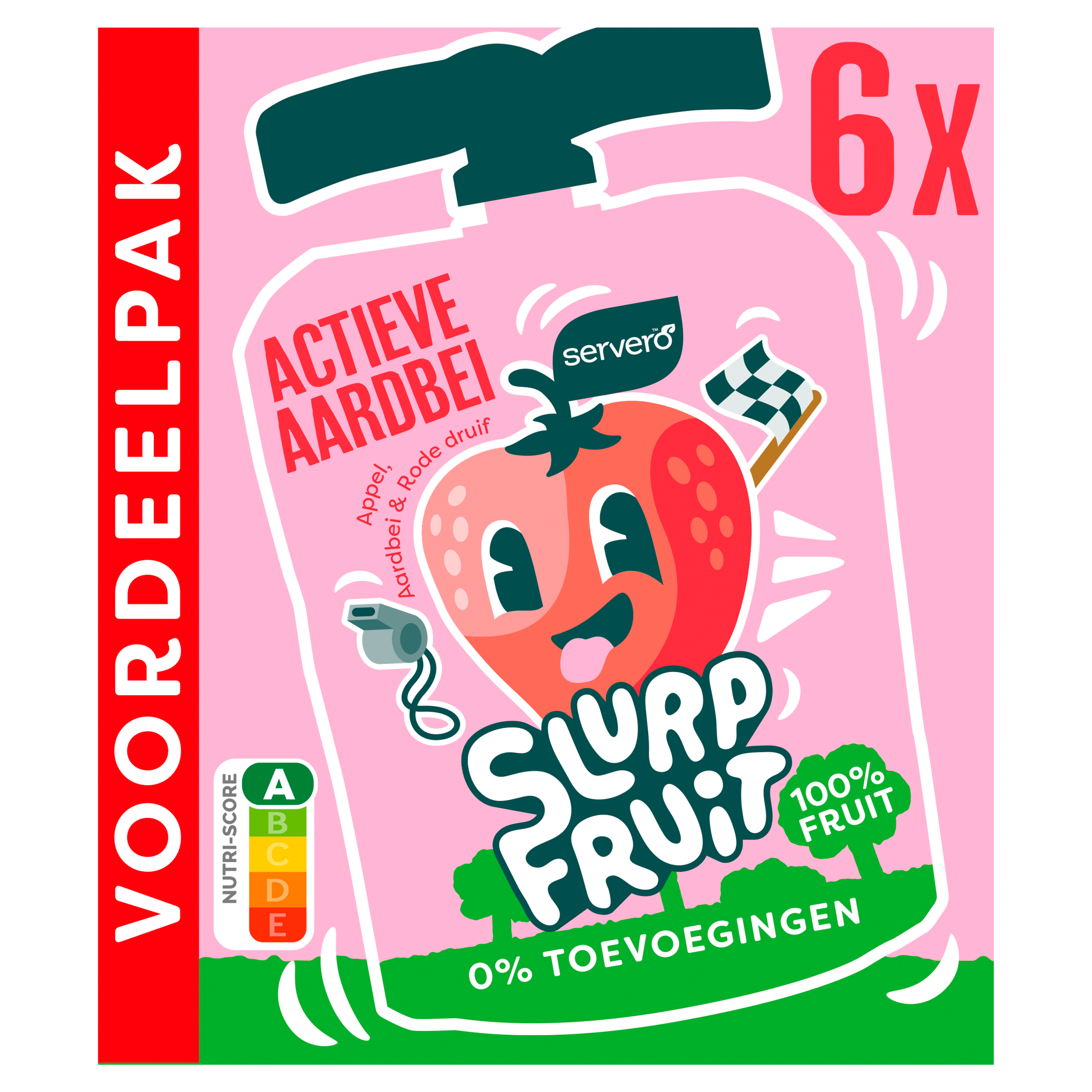 Servero Slurpfruit actieve aardbei voordeelpak