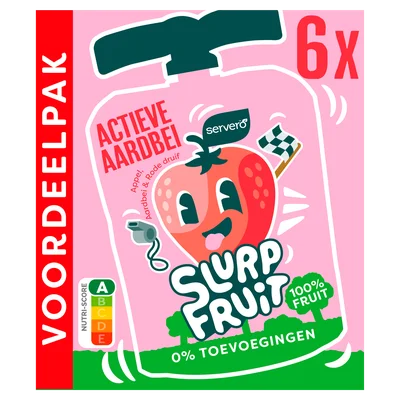 Servero Slurpfruit actieve aardbei voordeelpak
