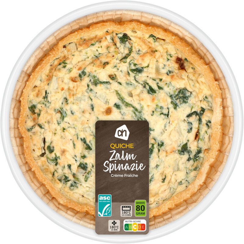 AH Quiche zalm spinazie