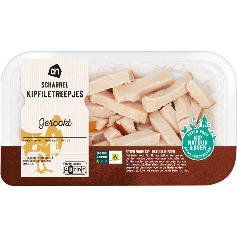 AH Scharrel kipfiletreepjes gerookt