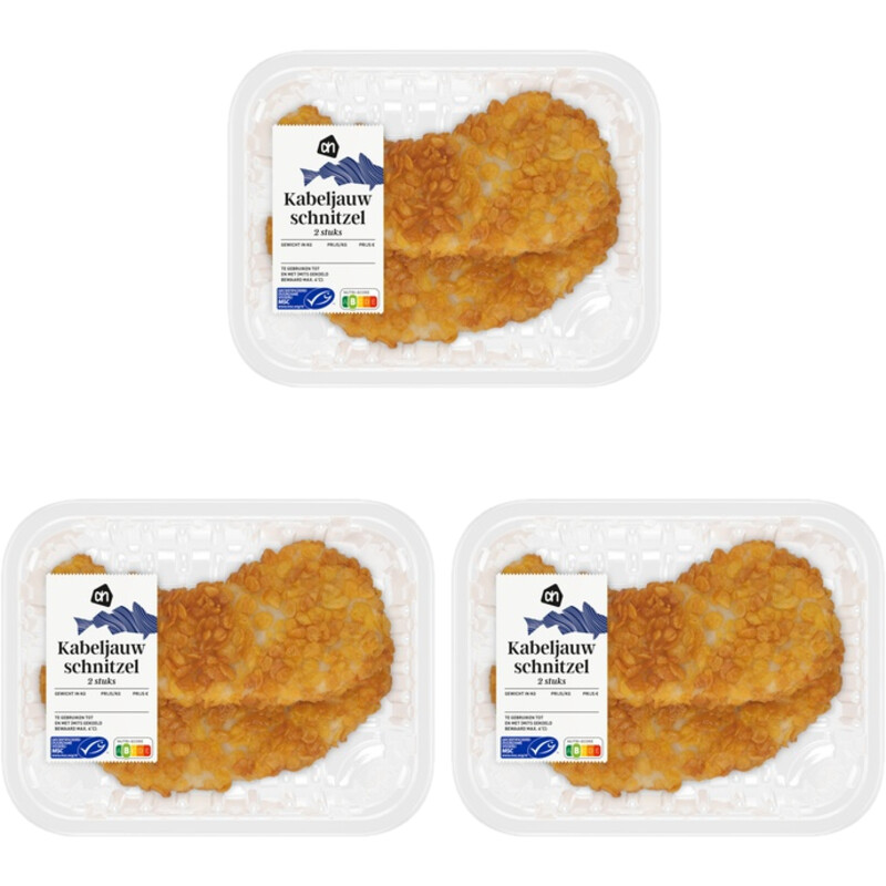 AH Kabeljauwschnitzel 2 stuks 3-pack