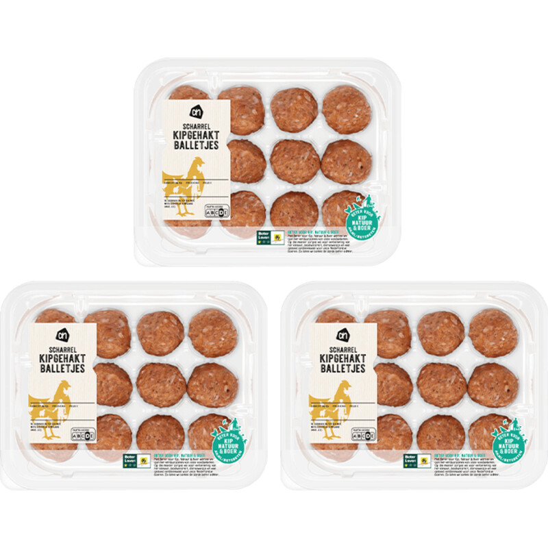 AH Scharrel kipgehaktballetjes 3-pack