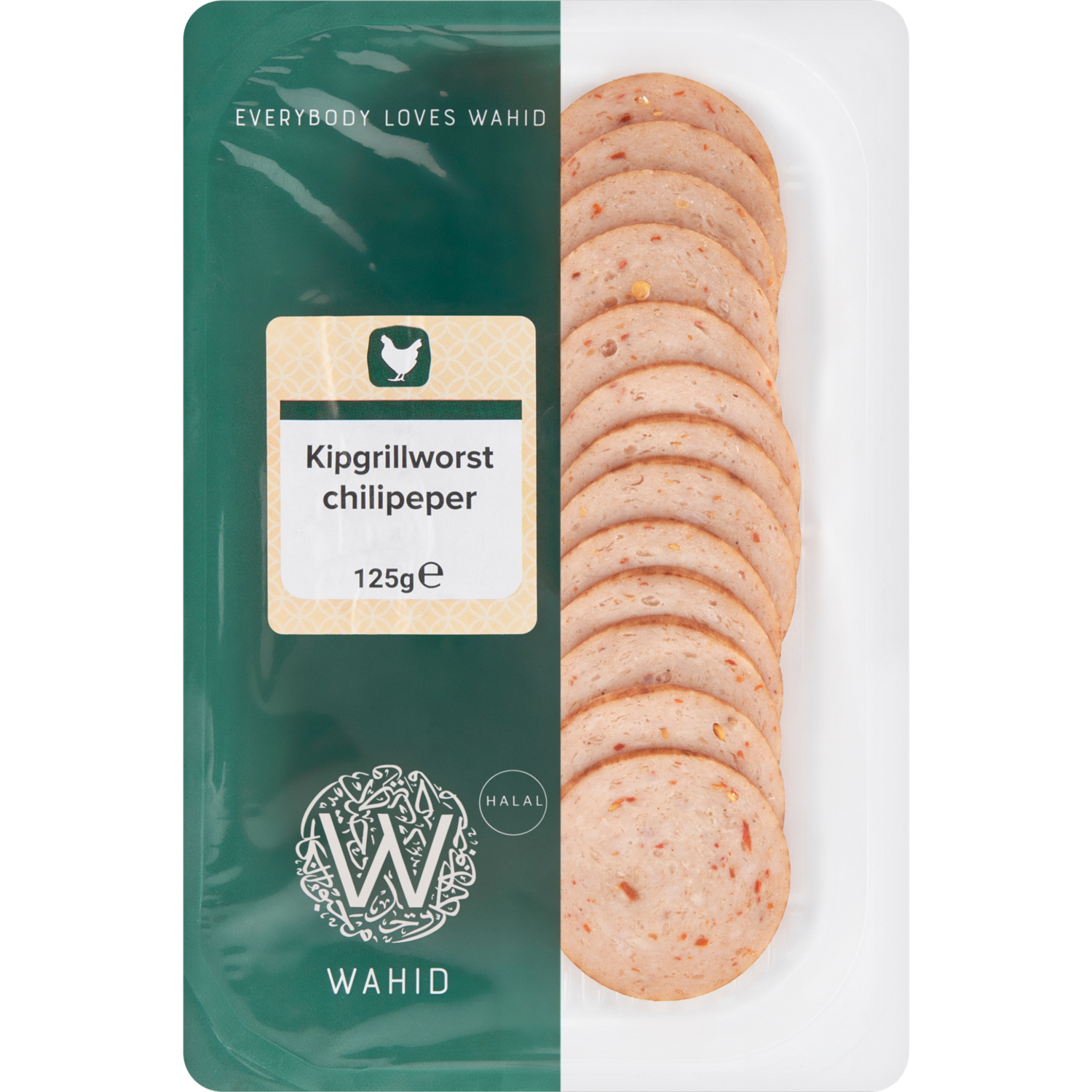 Wahid Kipgrillworst plakjes chilipeper