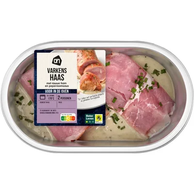 AH Ovenschotel varkenshaas ham pepersaus