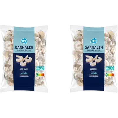 AH Gepelde roze garnalen rauw 2-pack