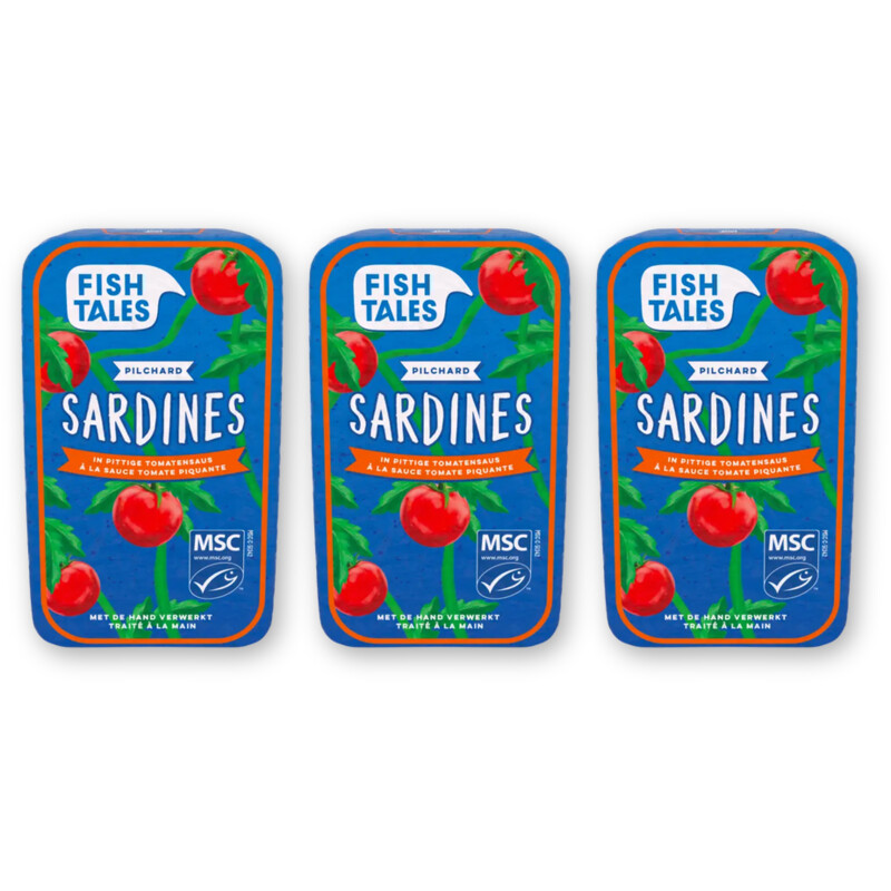 Fish Tales Sardines in pittige tomatensaus 3-pack