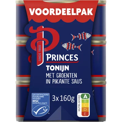 Princes Tonijnstukken groente pikant voordeelpak