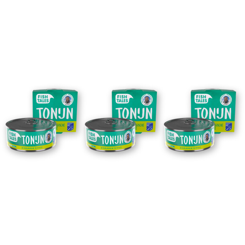 Fish Tales Skipjack tonijn in bio olijfoli 3-pack