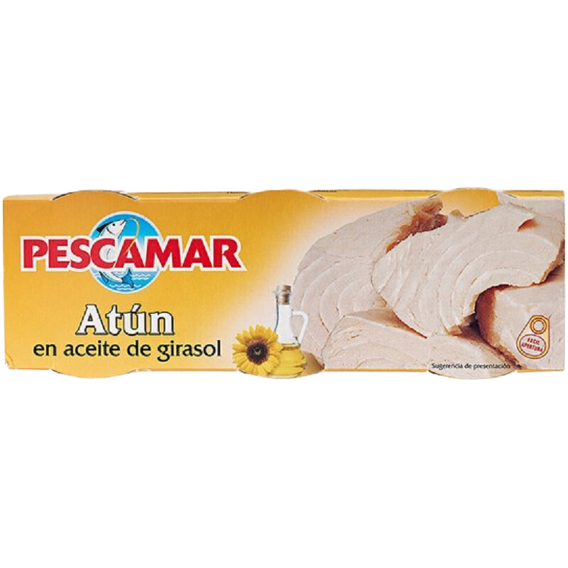 Pescamar Atun tonijn in zonnebloemolie 3 pack