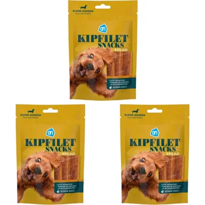 AH Kipfiletsnack kleine hond 3-pack