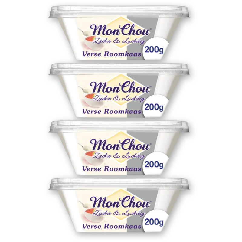 MonChou Zacht & luchtig verse roomkaas 4-pack