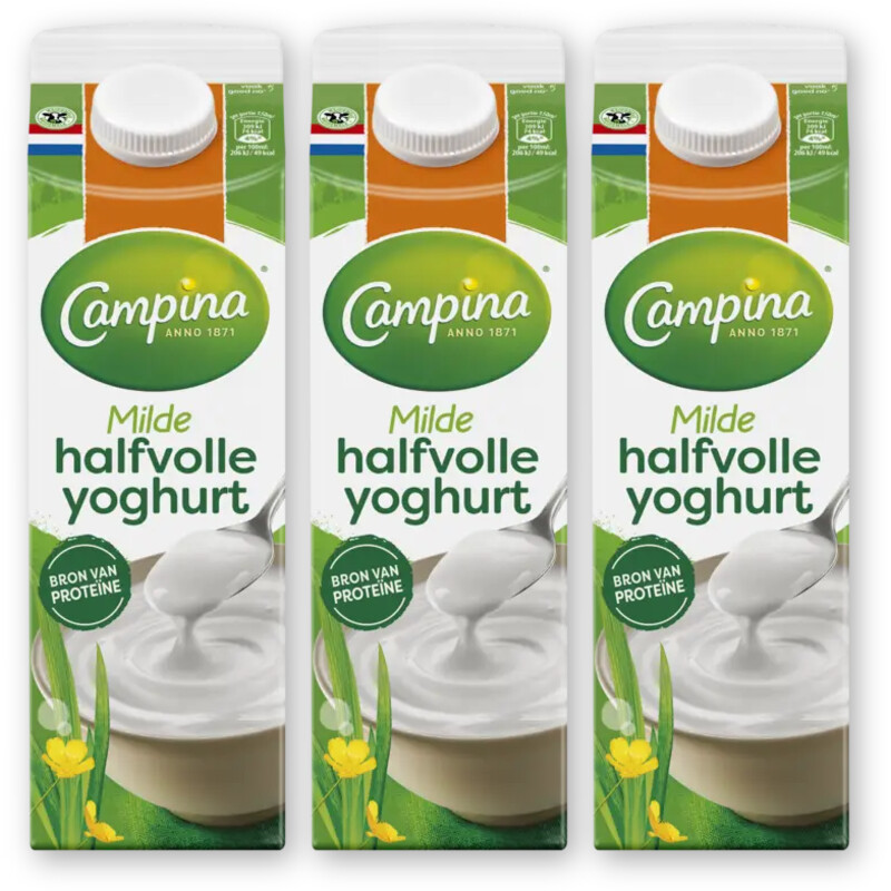 Campina Halfvolle yoghurt 3-pack