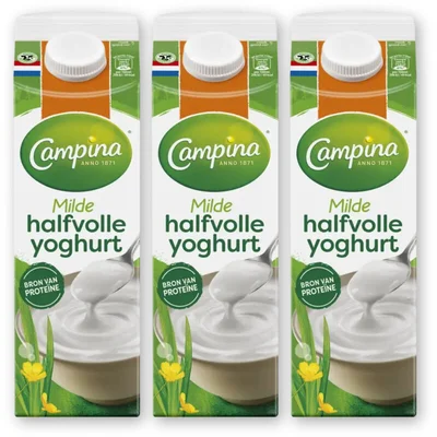 Campina Halfvolle yoghurt 3-pack