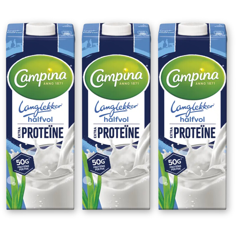 Campina Langlekker halfvol extra proteine 3-pack