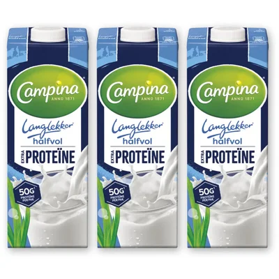 Campina Langlekker halfvol extra proteine 3-pack