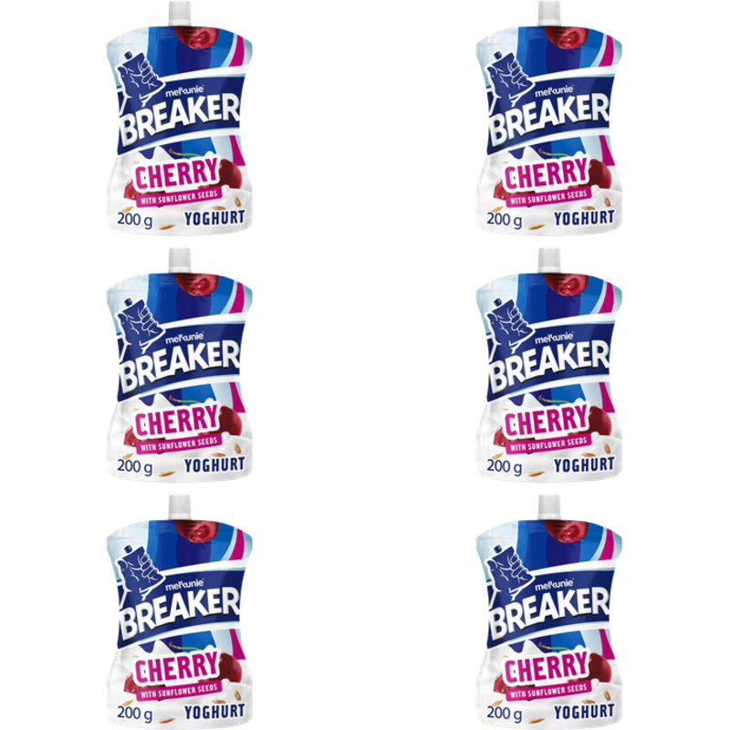 Melkunie Breaker kers yoghurt zonnebloem 6-pack