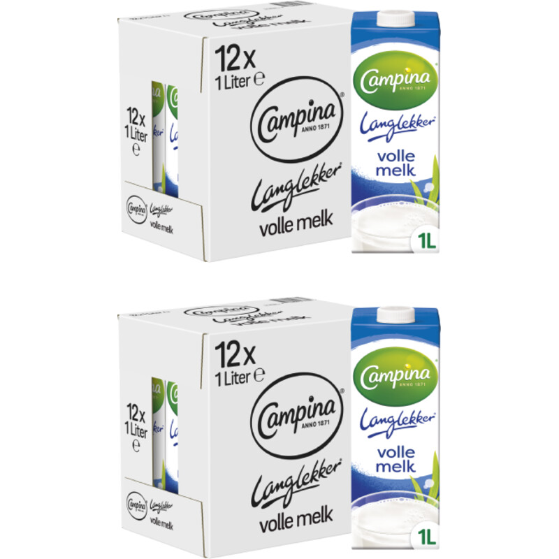 Campina Langlekker volle melk 2-pack