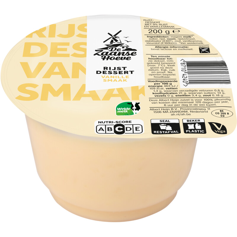 De Zaanse Hoeve Rijstdessert vanille