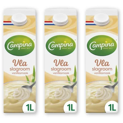 Campina Vla slagroom vanille smaak 3-pack