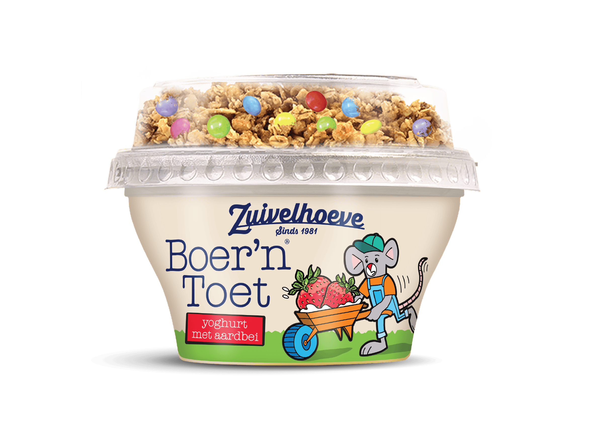 Zuivelhoeve Boer'n toet yoghurt met aardbei