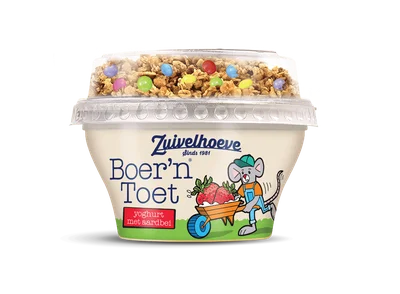 Zuivelhoeve Boer'n toet yoghurt met aardbei