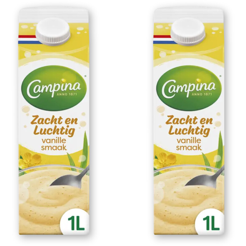 Campina Zacht & luchtig vanille smaak 2-pack
