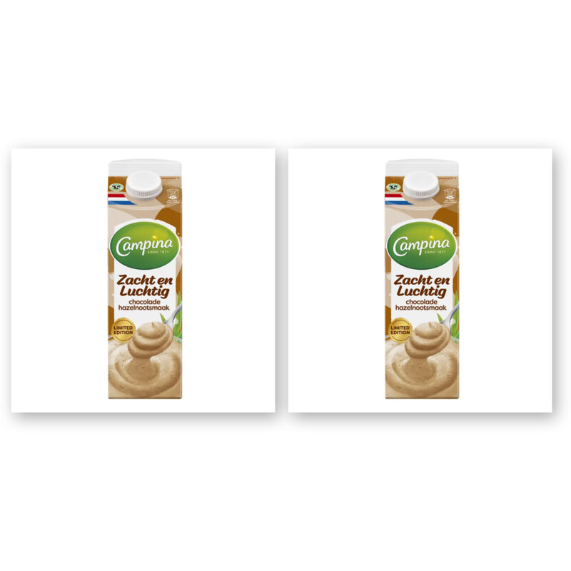 Campina Zacht en luchtig chocolade hzelnt 2-pack