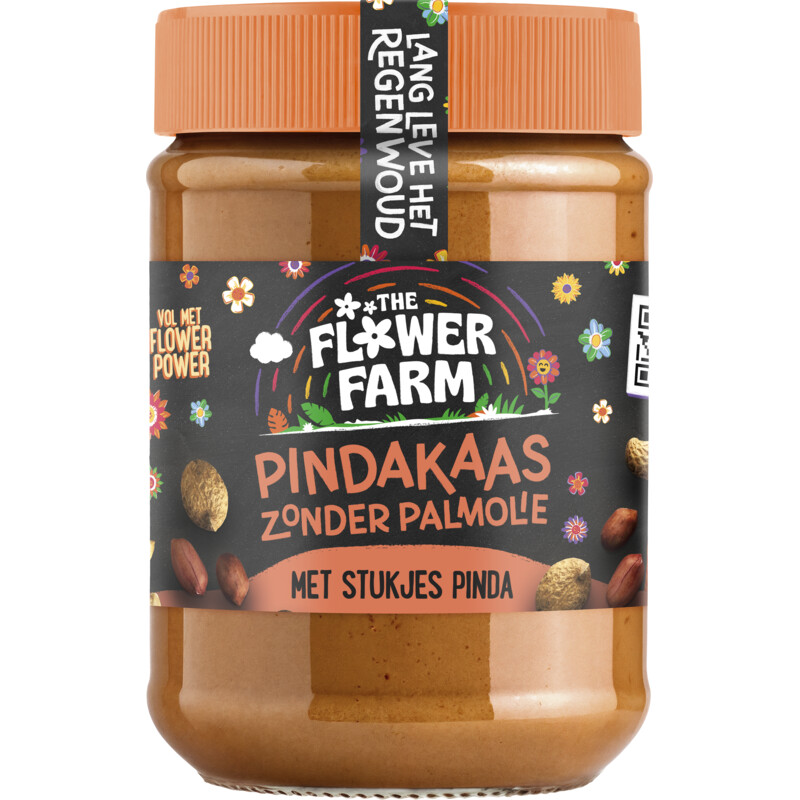 Flower Farm Pindakaas zonder palmolie met stukjes