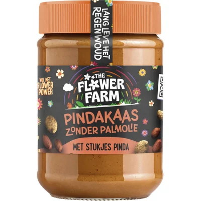 Flower Farm Pindakaas zonder palmolie met stukjes