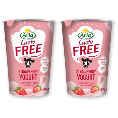 Arla Lactofree strawberry yoghurt 2-pack