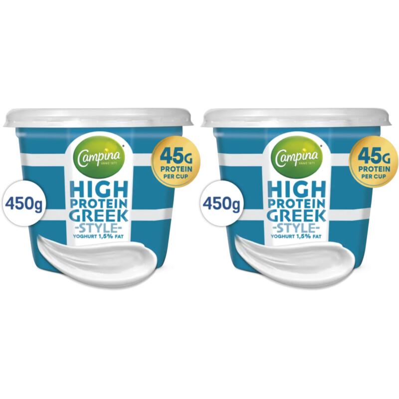 Campina Hgh prot yoghurt Greek style 1,5% 2-pack