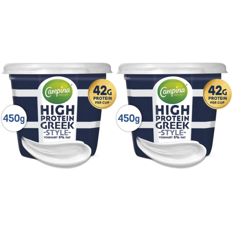 Campina hgh prot yoghurt Greek style 5% 2-pack