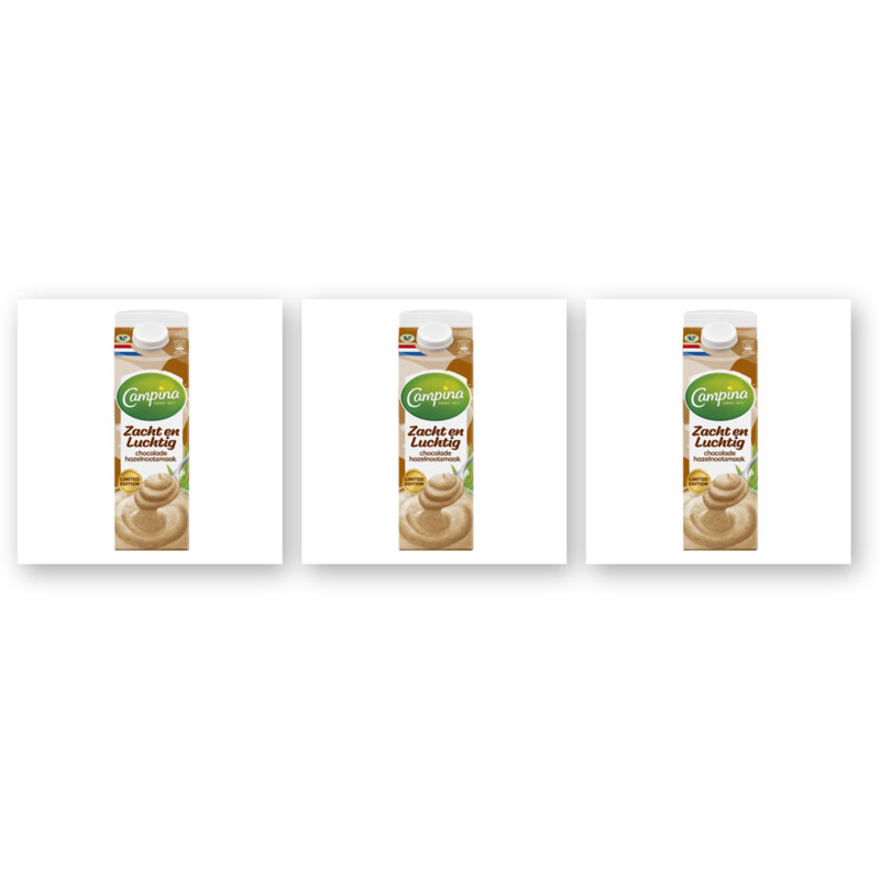 Campina Zacht en luchtig chocolade hzelnt 3-pack
